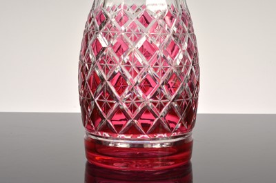 Lot 127 - A Crystal red cut decanter