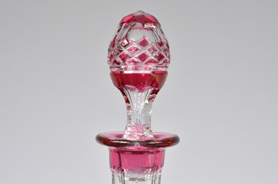 Lot 127 - A Crystal red cut decanter