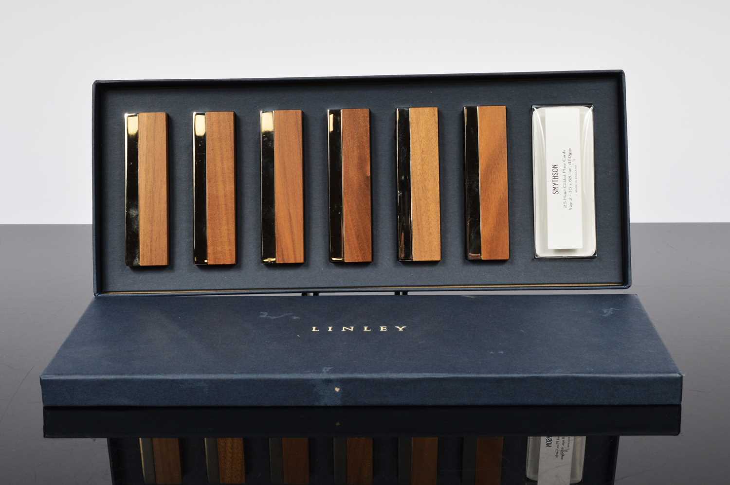 Lot 142 - A boxed set of six Linley place name holders
