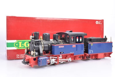 Lot 995 - LGB G Gauge Blue Steam Locomotive with Tender "Nicki Frank S"