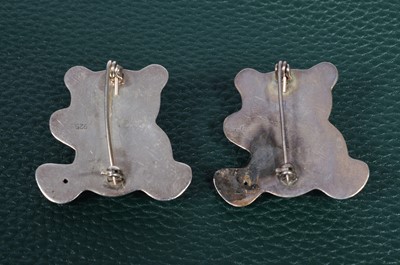 Lot 155 - Two Stirling Silver teddy bear brooches
