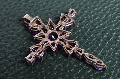 Lot 160 - A Sterling Silver and Amethyst cross pendant