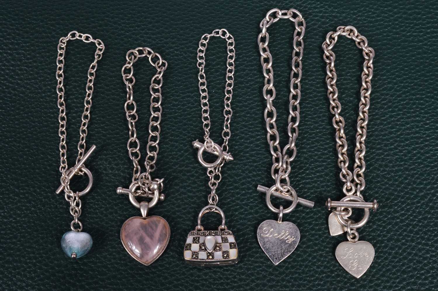 Lot 161 - Five Sterling sliver bracelets