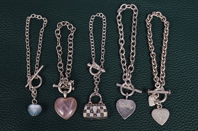 Lot 161 - Five Stirling sliver bracelets