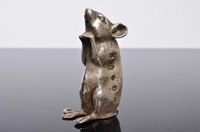 Lot 163 - Two Silver salt and pepper shaker mice