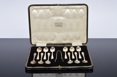 Lot 164 - A set of Silver Tea spoons and Tongs