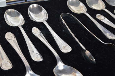 Lot 164 - A set of Silver Tea spoons and Tongs