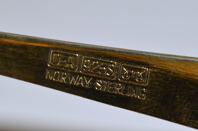 Lot 173 - A set of Norwegian silver enamelled coffee spoons