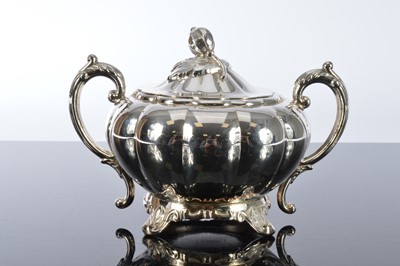 Lot 175 - Oneida Silver Plate Victorian Style Four Piece Tea Set with Tray