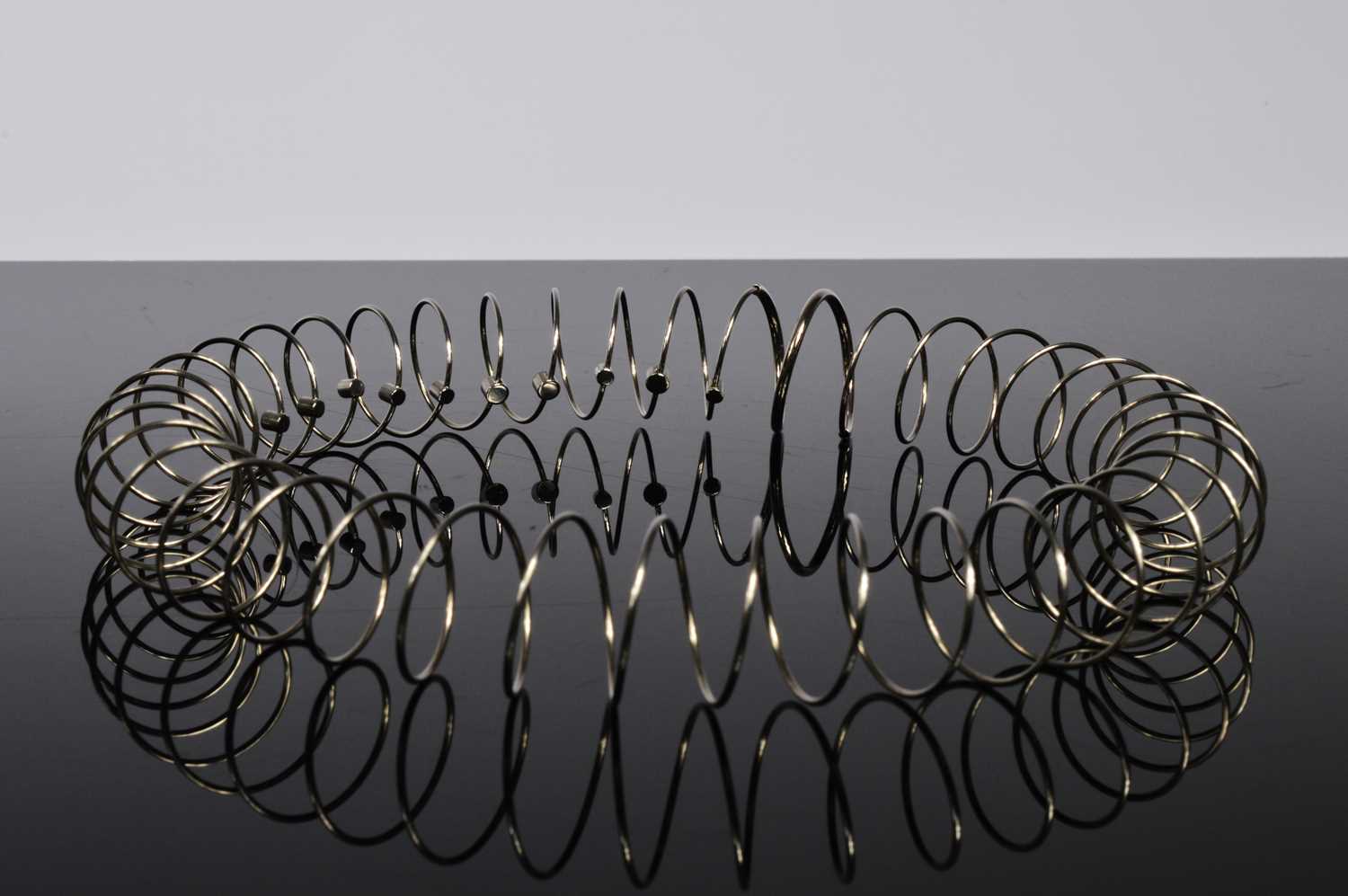 Lot 191 - A German white metal and diamond spiral spring choker necklace