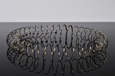 Lot 191 - A German white metal and diamond spiral spring choker necklace