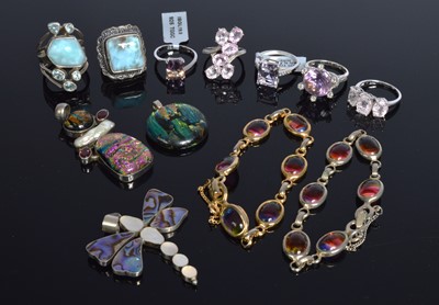 Lot 206 - A certificated Anahi ametrine crossover sterling silver dress ring