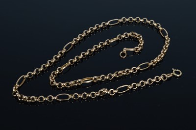 Lot 229 - A 9ct Gold figaro necklace