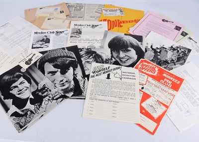 Lot 332 - Monkees Concert Ticket / Fan Club Memorabilia