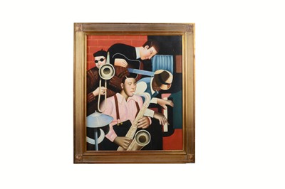 Lot 343 - Jazz Art Deco Paintings / Oil on Canvas