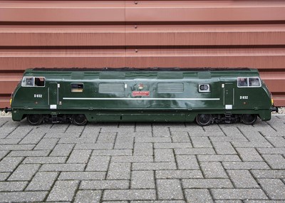 Lot 1077 - A well made 5'' gauge battery powered BR green Warship Class D832 Diesel Locomotive