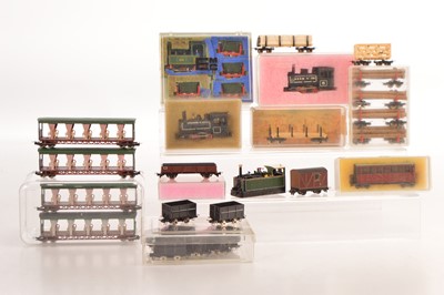 Lot 8 - Playcraft Egger-Bahn Jouef Roco Atlas and kitbuilt boxed and unboxed 009 Locomotives and Passenger and Goods Rolling stock  (11 boxes, 30 items)