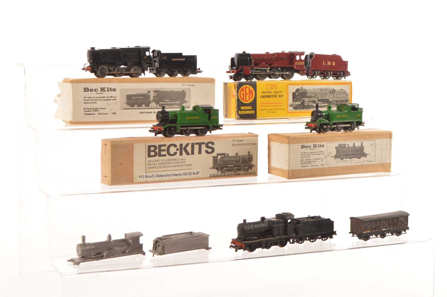 Lot 13 - Bec and Gem kitbuilt TT Locomotives using Tri-ang chassis  and  kitbuilt wagon and part built Loco kit (11 including Tenders)