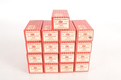 Lot 45 - 17 Hornby-Dublo 00 Gauge boxed 2-Rail Super Detail 4313 brown Gunpowder Vans, all in original boxes (17)