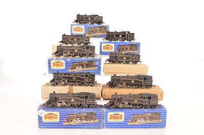 Lot 56 - Hornby-Dublo 00 Gauge 3-Rail boxed BR black 0-6-2T and 2-6-4T Tank Locomotives (9)