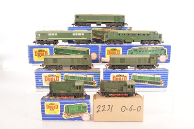Lot 57 - Hornby-Dublo 00 Gauge  3-Rail BR green Diesel Locomotives (7)