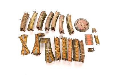Lot 118 - Very large collection of unboxed Bing 00 Gauge clockwork Track including Points and Turntable (130)