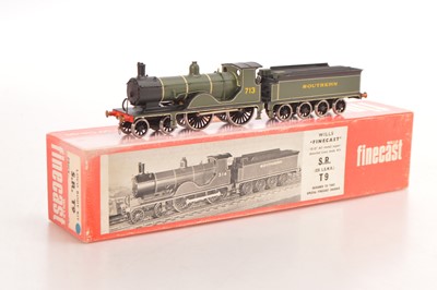 Lot 129 - Will's Finecast 00 Gauge kitbuilt SR green Class T9 '314' Locomotive and Tender