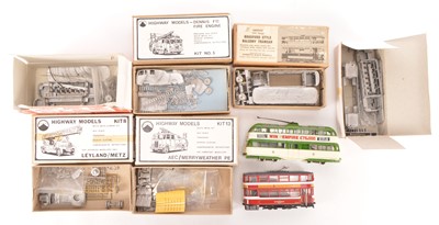 Lot 137 - 00 Gauge converted and unmade Tram Models and unmade Highway Models Fire Engine Kits (7)
