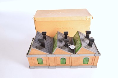 Lot 138 - A rare Bradshaw's of Hove 00 Gauge 2-Road Engine shed