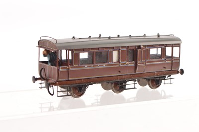Lot 160 - A kitbuilt M&GNR 00 Gauge 6-wheel Observation Saloon with windows to one end and balcony to other