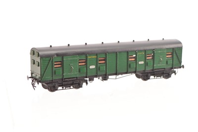 Lot 165 - A Roger Chivers Model built by R Cooper Nov 1989 00 Gauge SR Malachite green 8-wheel Utility Van No 4576