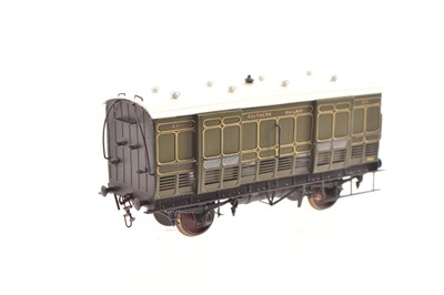 Lot 168 - A Lawrence Scale Models Branch Line kitbuilt 00 Gauge SR olive green 4-wheel Milk Van No 1571