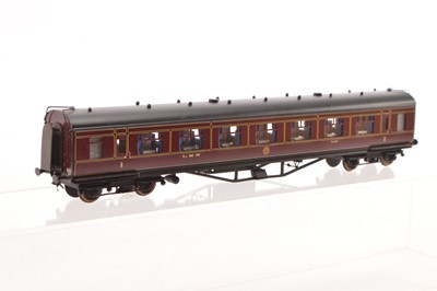 Lot 180 - A Lawrence Scale Models 00 Gauge LMS crimson lake 8-wheel All First Open Dining Car No 7495