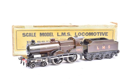 Lot 19 - Bassett-Lowke 0 Gauge LMS Compound 4-4-0 Clockwork Locomotive and Tender