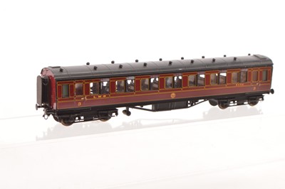 Lot 183 - A Premier Lawrence Scale Models 00 Gauge LMS crimson lake 8-wheel All Third Open Coach No 8456