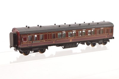 Lot 184 - A Premier Lawrence Scale Models 00 Gauge LMS crimson lake 8-wheel All Third Open Coach No 7648