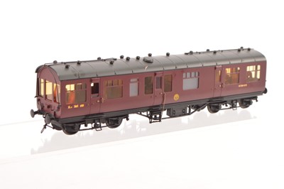Lot 185 - A Willets Scale Models 00 Gauge LMS crimson Lake short 8-wheel Inspection Saloon Coach 45046
