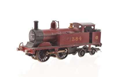 Lot 211 - Kitbuilt 00 Gauge Midland Johnson crimson Class 1P 0-4-4  Tank Locomotive 1384 with Tri-ang Chassis and Hornby-Dublo bogie