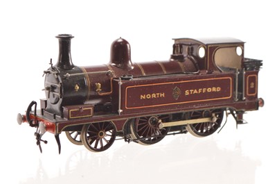 Lot 218 - Kit/scratchbuilt 00 Gauge North Stafford Railway lined maroon 2-4-0 Tank No 2