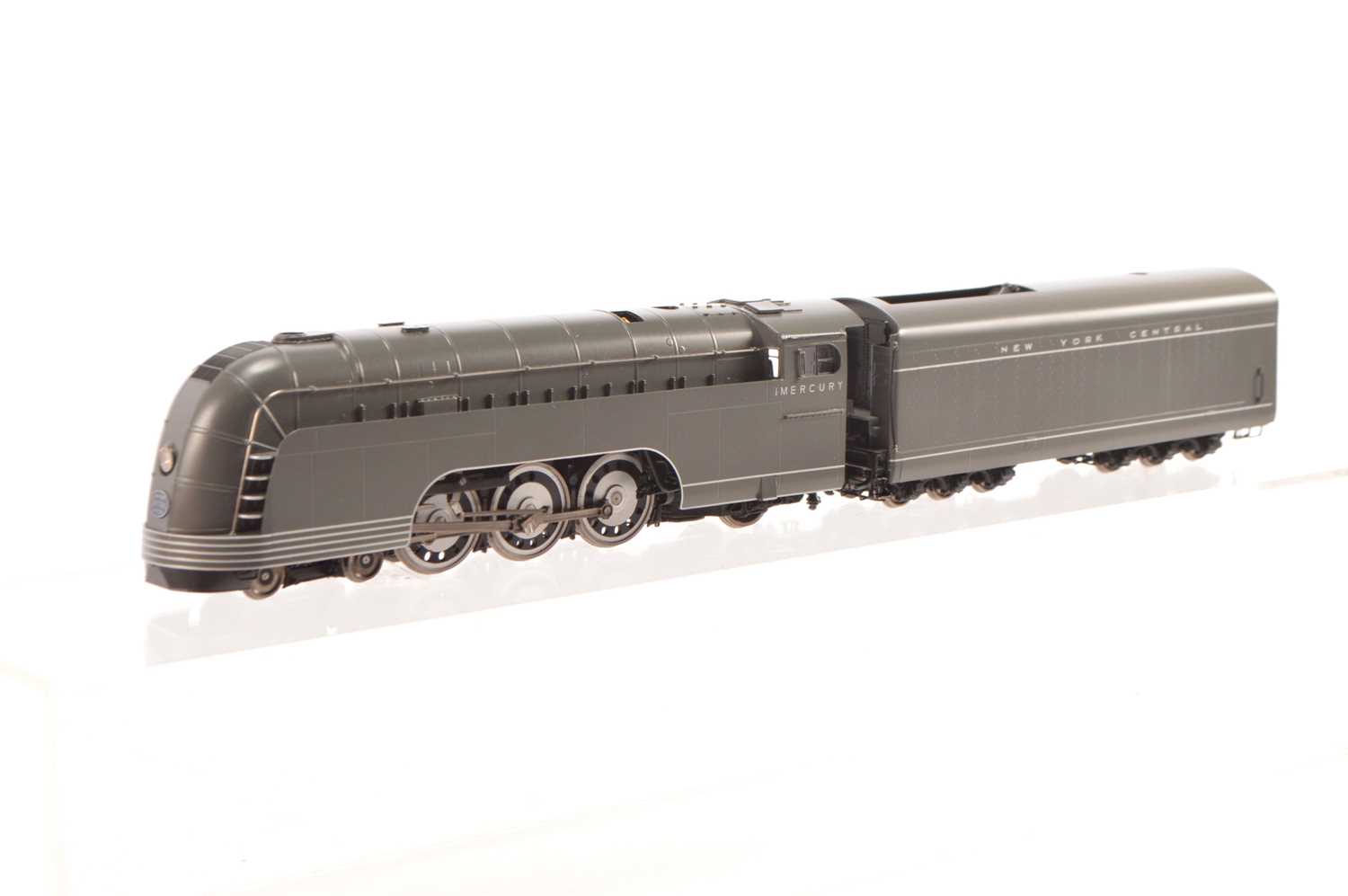 Lot 231 - Precision Scale Co Korea for Iron Horse Models painted brass HO Gauge New York Central grey, 'The Mercury' streamline 4-6-2 Locomotive and tender