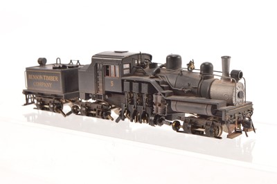 Lot 234 - Northwest Short Line made in Japan HO Gauge Benson Timber Company plain black Willamette 3-truck Locomotive