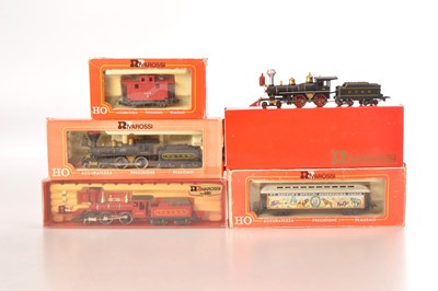 Lot 277 - Rivarossi and Pocher American HO Gauge Old Time Steam Locomotives and Rolling Stock (5)