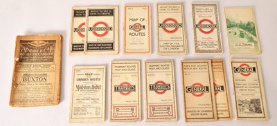 Lot 308 - 1920s/30s London and London Region Pocket Maps and Time Tables Trams Trains Buses (12)