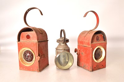 Lot 331 - Railway Hand lamps /Road Lamps (3)