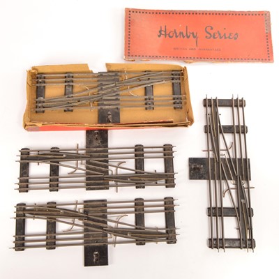 Lot 396 - Hornby 0 Gauge Crossover Track Pieces (3)