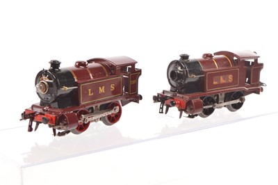 Lot 417 - Hornby 0 Gauge pair of 0-4-0 E120 LMS 20 volt 3-rail Tank Locos (2)