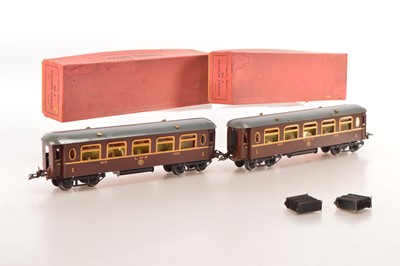 Lot 439 - Hornby 0 Gauge LMS All 1st Saloon Coaches No. 402 (2)