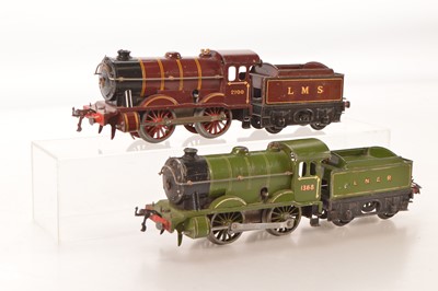 Lot 447 - Hornby 0 Gauge pair of clockwork 0-4-0 No.1 Special Loco & Tenders (2)