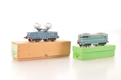 Lot 449 - French Hornby 0 Gauge pair of Post war SNCF overhead electric style Locomotives (2)