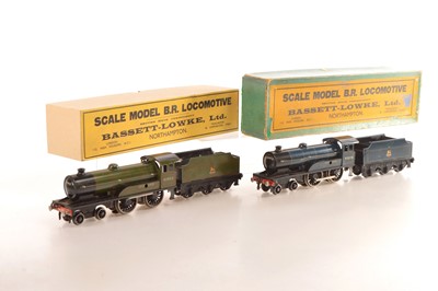 Lot 481 - Bassett Lowke 0 Gauge BR lined green & blue 4-4-0s "Prince Charles" 4311/0 3 rail electric locomotives & tenders (2) 